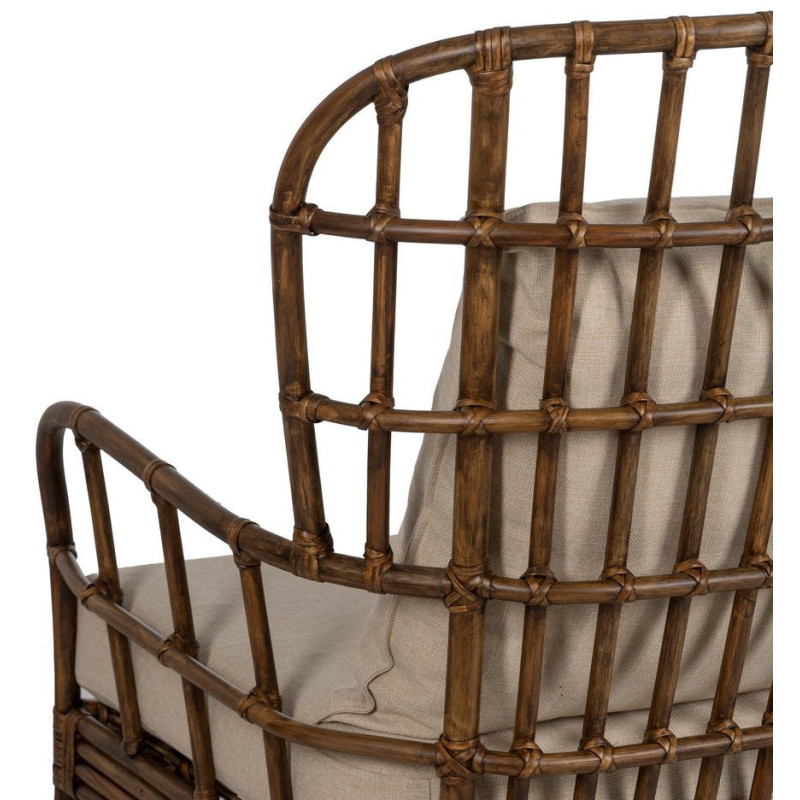 SILLÓN MARRÓN RATÁN DECORACIÓN 82 X 78 X 108 CM 