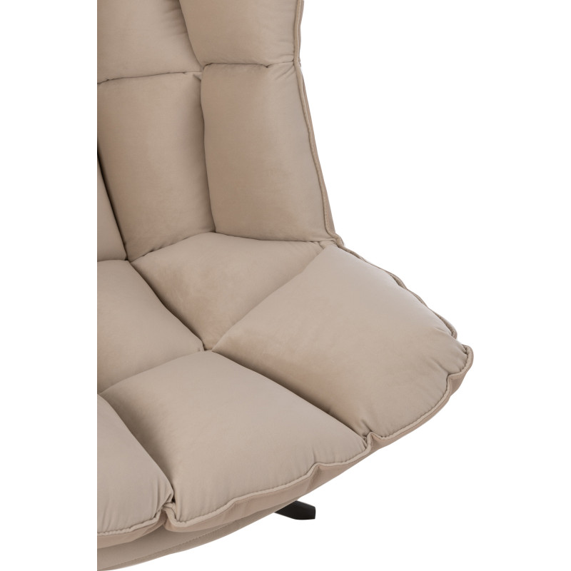 Fauteuil Pivotant Caspian en Métal Noir Polyester Beige - 7
