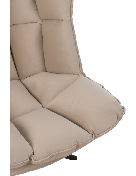Fauteuil Pivotant Caspian en Métal Noir Polyester Beige - 7
