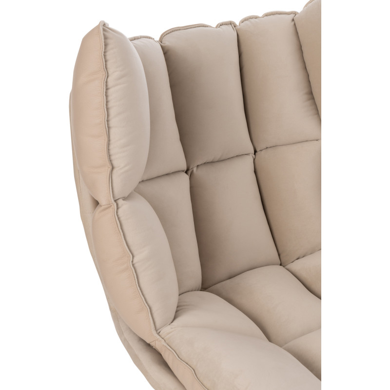 Fauteuil Pivotant Caspian en Métal Noir Polyester Beige - 8