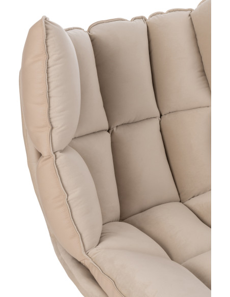 Fauteuil Pivotant Caspian en Métal Noir Polyester Beige - 8
