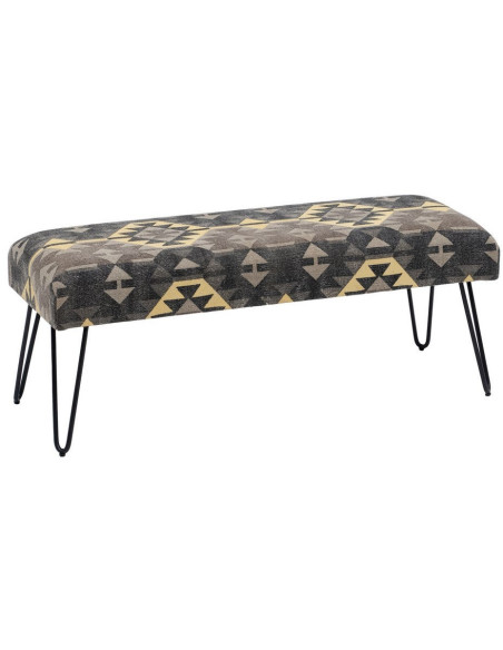 BANQUETA NEGRO-TAUPE TEJIDO-METAL 120 X 41,50 X 48 CM 