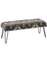 BANQUETA NEGRO-TAUPE TEJIDO-METAL 120 X 41,50 X 48 CM 