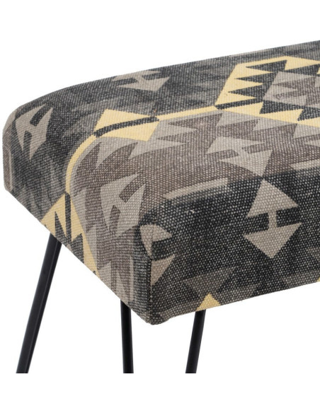 BANQUETA NEGRO-TAUPE TEJIDO-METAL 120 X 41,50 X 48 CM 