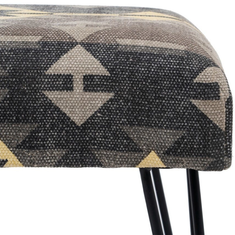 BANQUETA NEGRO-TAUPE TEJIDO-METAL 120 X 41,50 X 48 CM 