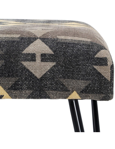 BANQUETA NEGRO-TAUPE TEJIDO-METAL 120 X 41,50 X 48 CM 