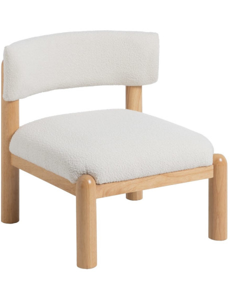 SILLÓN BLANCO-NATURAL MADERA DE CAUCHO 62 X 62 X 71 CM 