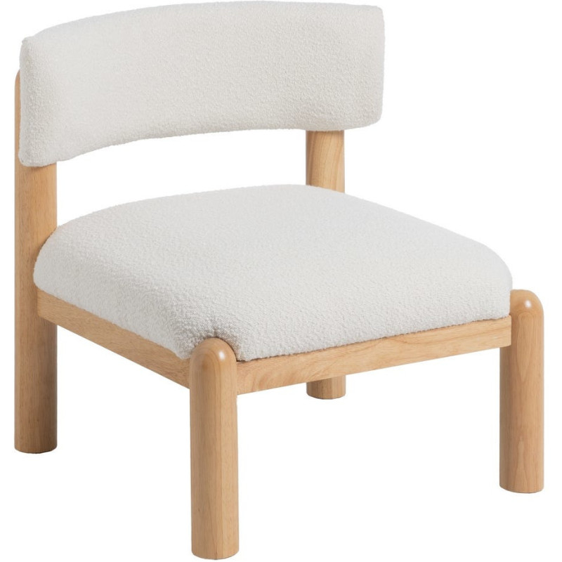 SILLÓN BLANCO-NATURAL MADERA DE CAUCHO 62 X 62 X 71 CM 