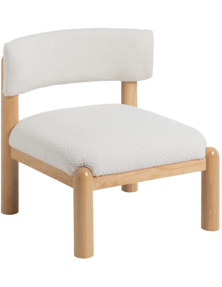 SILLÓN BLANCO-NATURAL MADERA DE CAUCHO 62 X 62 X 71 CM 