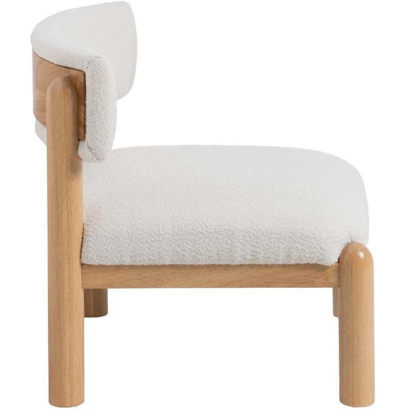 SILLÓN BLANCO-NATURAL MADERA DE CAUCHO 62 X 62 X 71 CM 