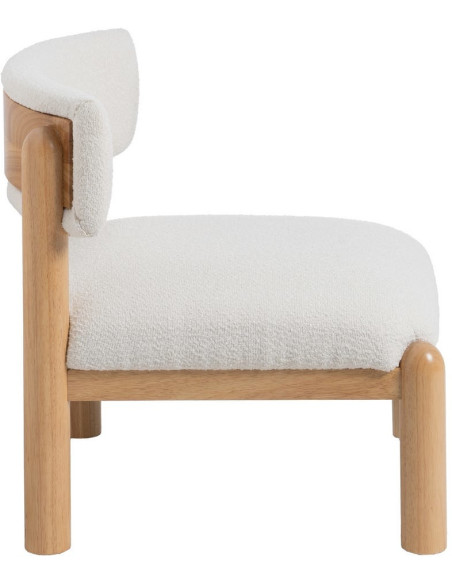 SILLÓN BLANCO-NATURAL MADERA DE CAUCHO 62 X 62 X 71 CM 