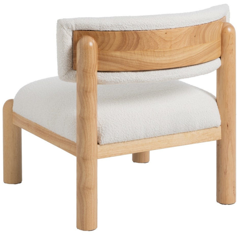 SILLÓN BLANCO-NATURAL MADERA DE CAUCHO 62 X 62 X 71 CM 