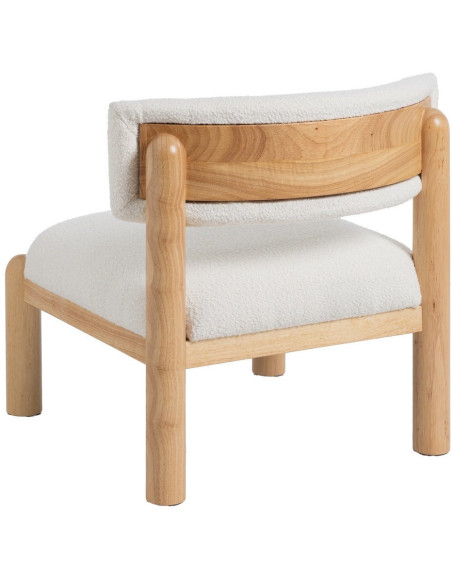 SILLÓN BLANCO-NATURAL MADERA DE CAUCHO 62 X 62 X 71 CM 