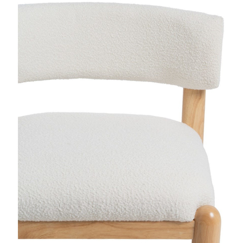 SILLÓN BLANCO-NATURAL MADERA DE CAUCHO 62 X 62 X 71 CM 