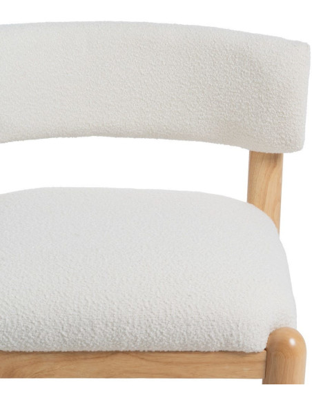 SILLÓN BLANCO-NATURAL MADERA DE CAUCHO 62 X 62 X 71 CM 