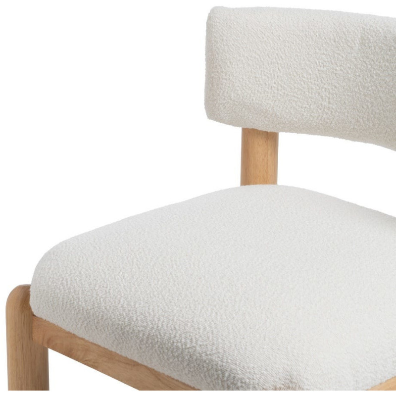 SILLÓN BLANCO-NATURAL MADERA DE CAUCHO 62 X 62 X 71 CM 