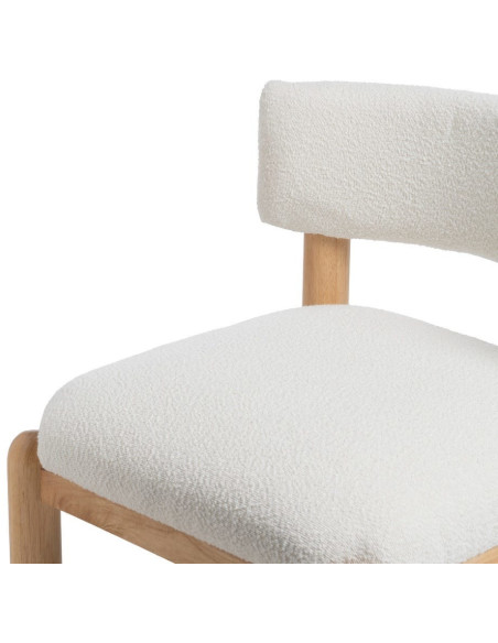 SILLÓN BLANCO-NATURAL MADERA DE CAUCHO 62 X 62 X 71 CM 
