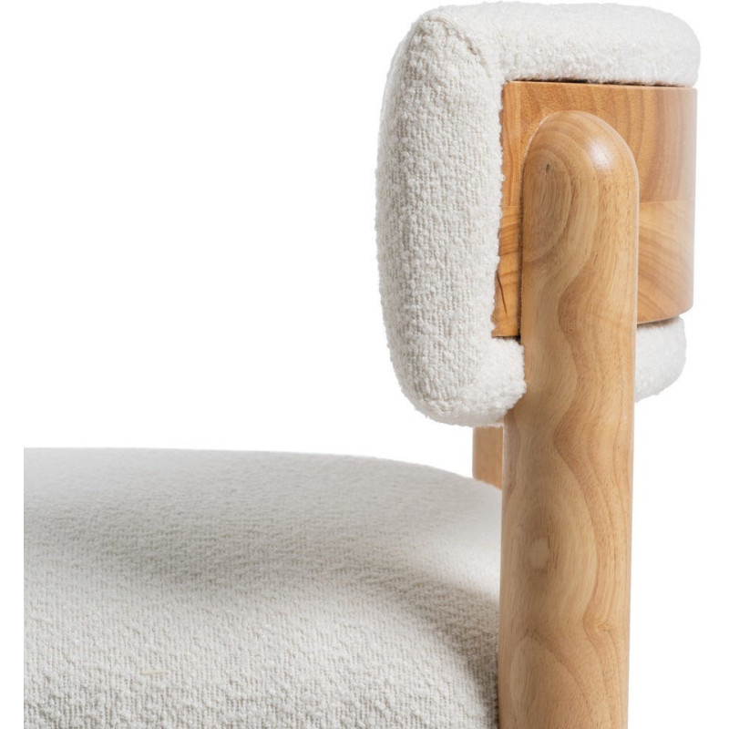 SILLÓN BLANCO-NATURAL MADERA DE CAUCHO 62 X 62 X 71 CM 