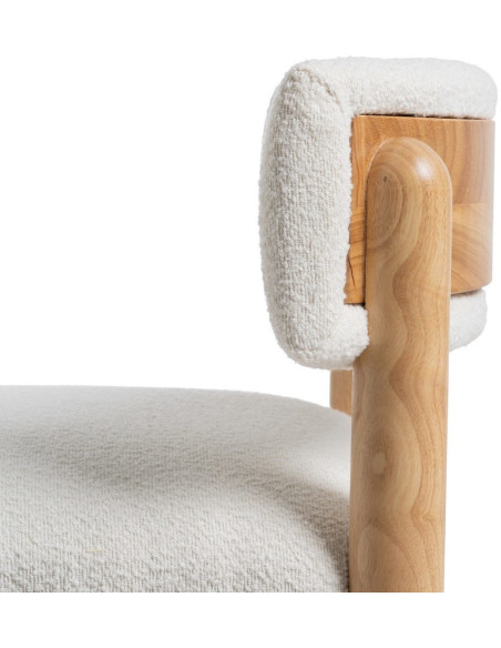 SILLÓN BLANCO-NATURAL MADERA DE CAUCHO 62 X 62 X 71 CM 