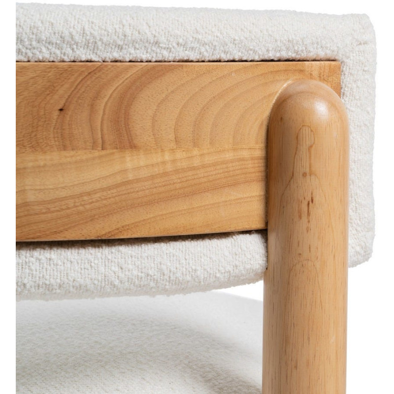 SILLÓN BLANCO-NATURAL MADERA DE CAUCHO 62 X 62 X 71 CM 