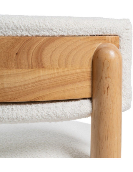 SILLÓN BLANCO-NATURAL MADERA DE CAUCHO 62 X 62 X 71 CM 
