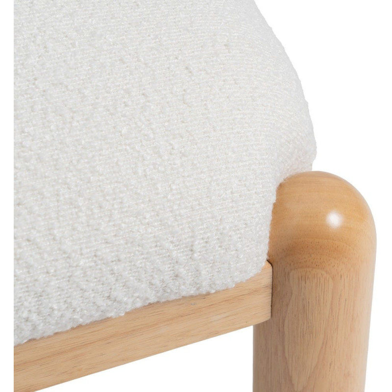 SILLÓN BLANCO-NATURAL MADERA DE CAUCHO 62 X 62 X 71 CM 