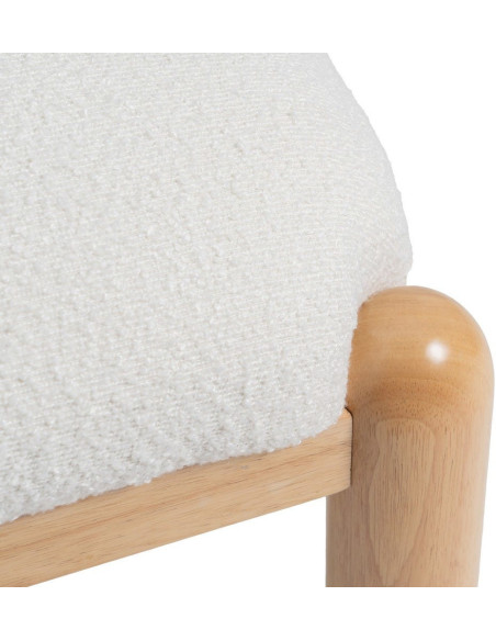 SILLÓN BLANCO-NATURAL MADERA DE CAUCHO 62 X 62 X 71 CM 