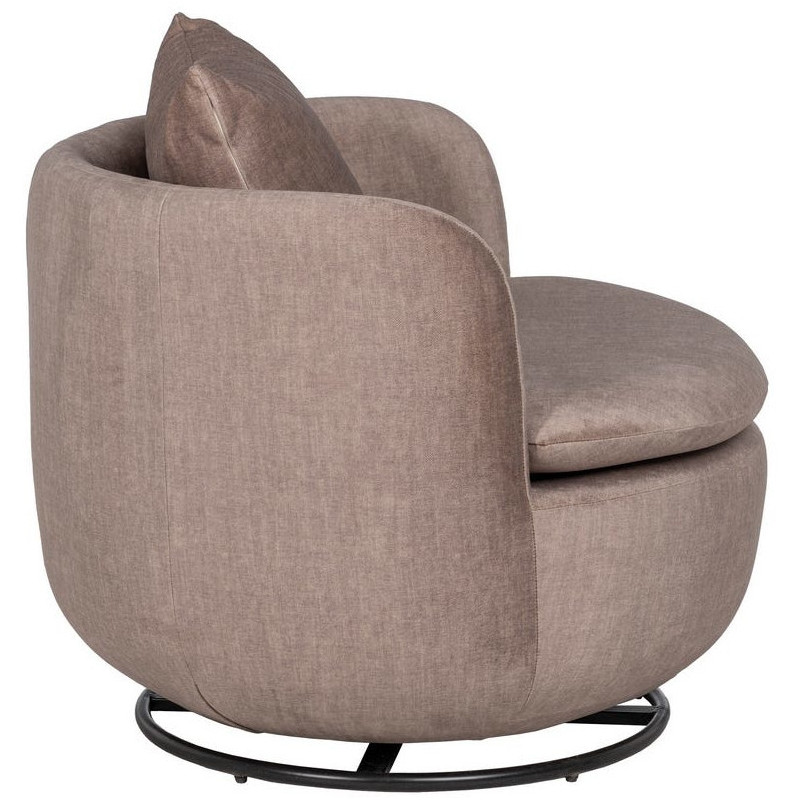 SILLÓN GIRATORIO TAUPE TEJIDO SALÓN 84 X 74 X 66 CM 