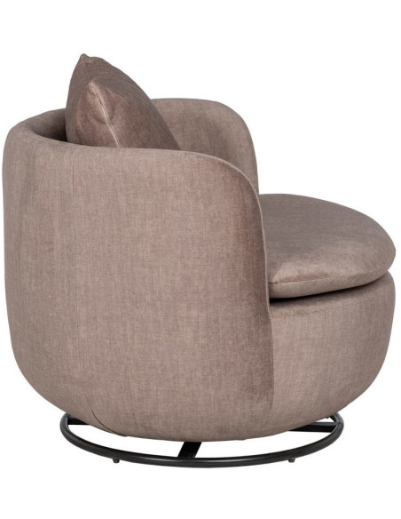 SILLÓN GIRATORIO TAUPE TEJIDO SALÓN 84 X 74 X 66 CM 