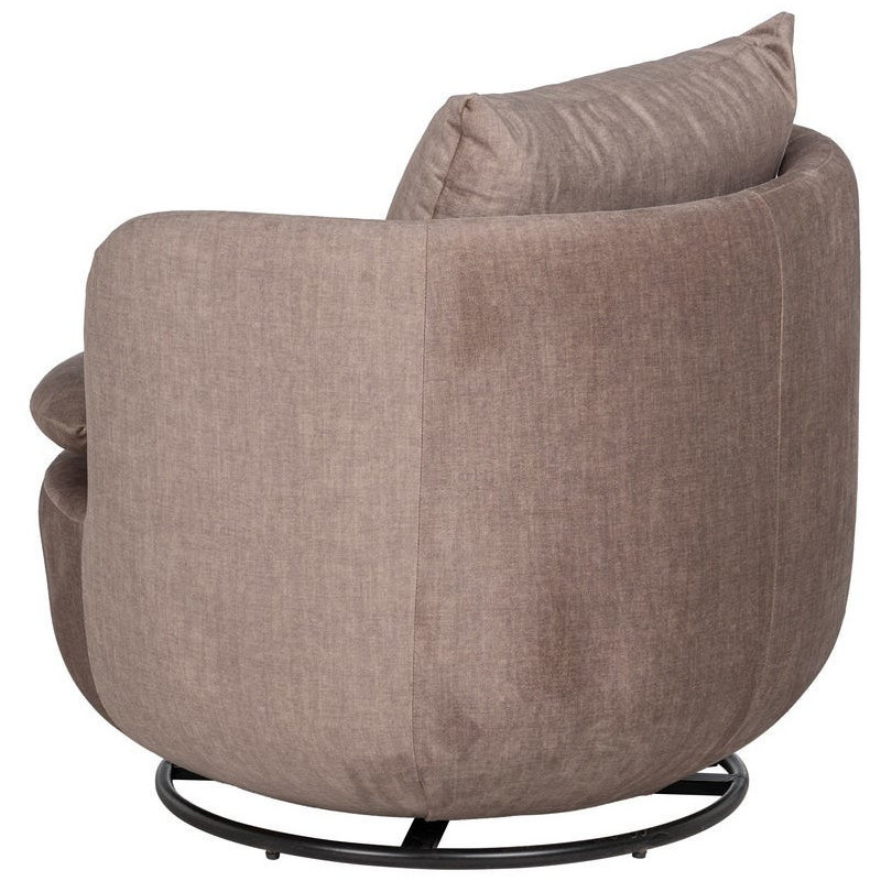 SILLÓN GIRATORIO TAUPE TEJIDO SALÓN 84 X 74 X 66 CM 