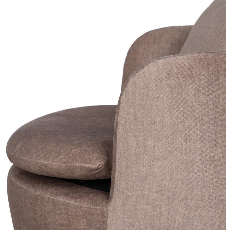 SILLÓN GIRATORIO TAUPE TEJIDO SALÓN 84 X 74 X 66 CM 