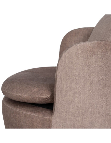 SILLÓN GIRATORIO TAUPE TEJIDO SALÓN 84 X 74 X 66 CM 