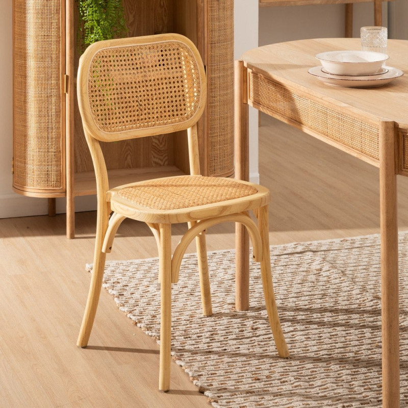 SILLA NATURAL MADERA DE OLMO SALÓN 45 X 41 X 88 CM 