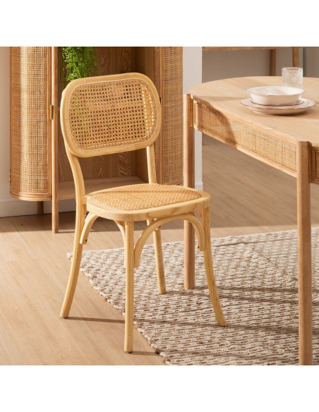 SILLA NATURAL MADERA DE OLMO SALÓN 45 X 41 X 88 CM 