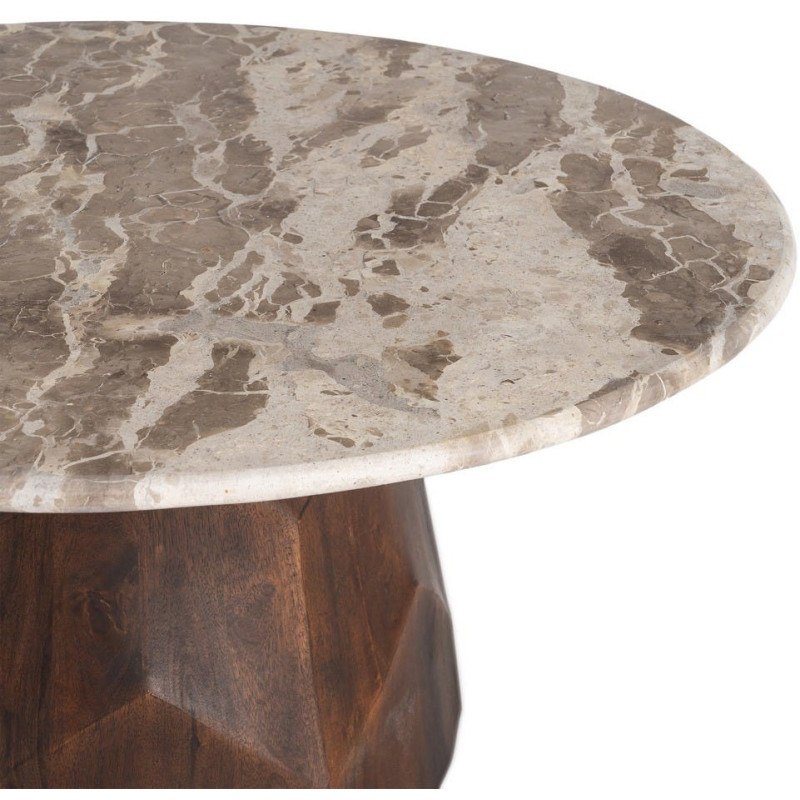 MESA CENTRO MADERA-MÁRMOL SALÓN 90 X 90 X 40 CM 