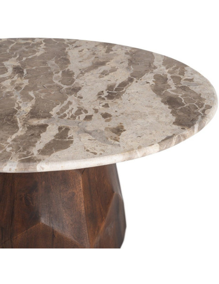 MESA CENTRO MADERA-MÁRMOL SALÓN 90 X 90 X 40 CM 