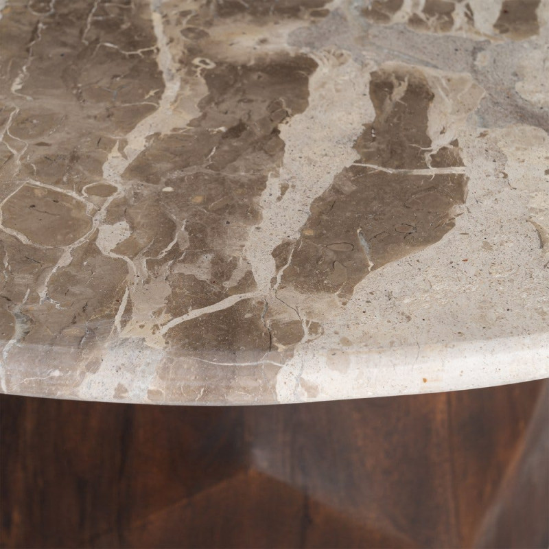MESA CENTRO MADERA-MÁRMOL SALÓN 90 X 90 X 40 CM 