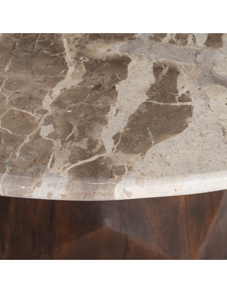 MESA CENTRO MADERA-MÁRMOL SALÓN 90 X 90 X 40 CM 