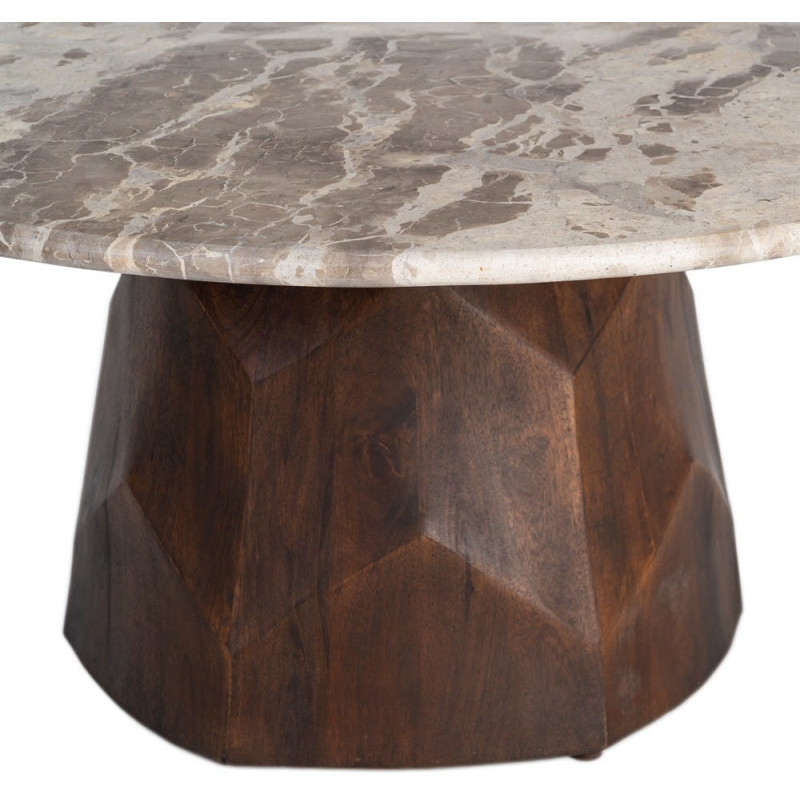 MESA CENTRO MADERA-MÁRMOL SALÓN 90 X 90 X 40 CM 