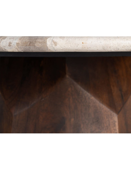 MESA CENTRO MADERA-MÁRMOL SALÓN 90 X 90 X 40 CM 