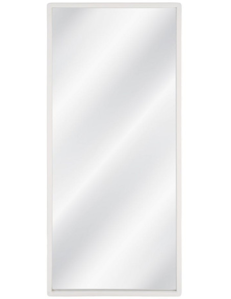 Grand miroir mural blanc cassé bois de paulownia 80x180 cm Liméro Ixia - 1
