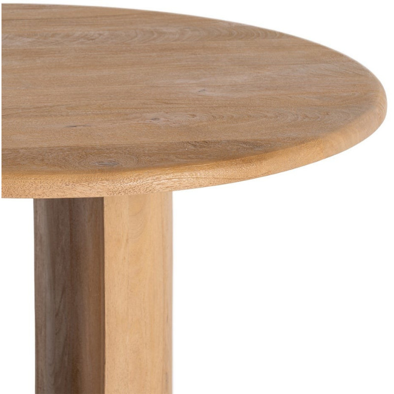 Table à manger design chic Ronde 4 personnes 100 cm Bois de manguier Naturel Oréa 