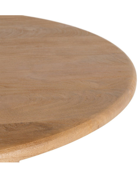 Table à manger design chic Ronde 4 personnes 100 cm Bois de manguier Naturel Oréa 