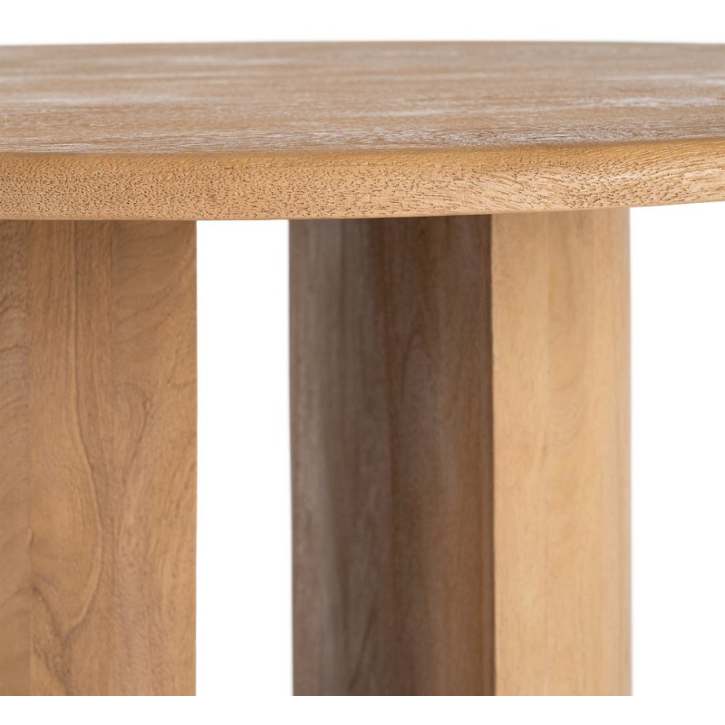 Table à manger design chic Ronde 4 personnes 100 cm Bois de manguier Naturel Oréa 