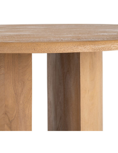 Table à manger design chic Ronde 4 personnes 100 cm Bois de manguier Naturel Oréa 