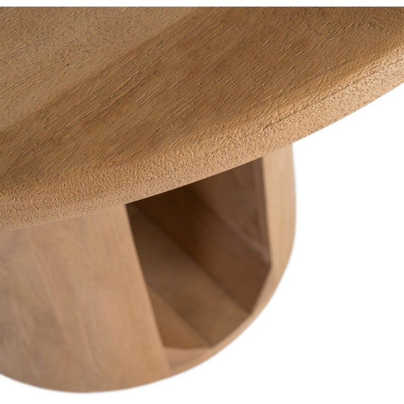 Table à manger design chic Ronde 4 personnes 100 cm Bois de manguier Naturel Oréa 