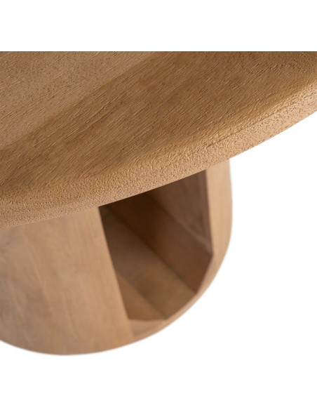 Table à manger design chic Ronde 4 personnes 100 cm Bois de manguier Naturel Oréa 