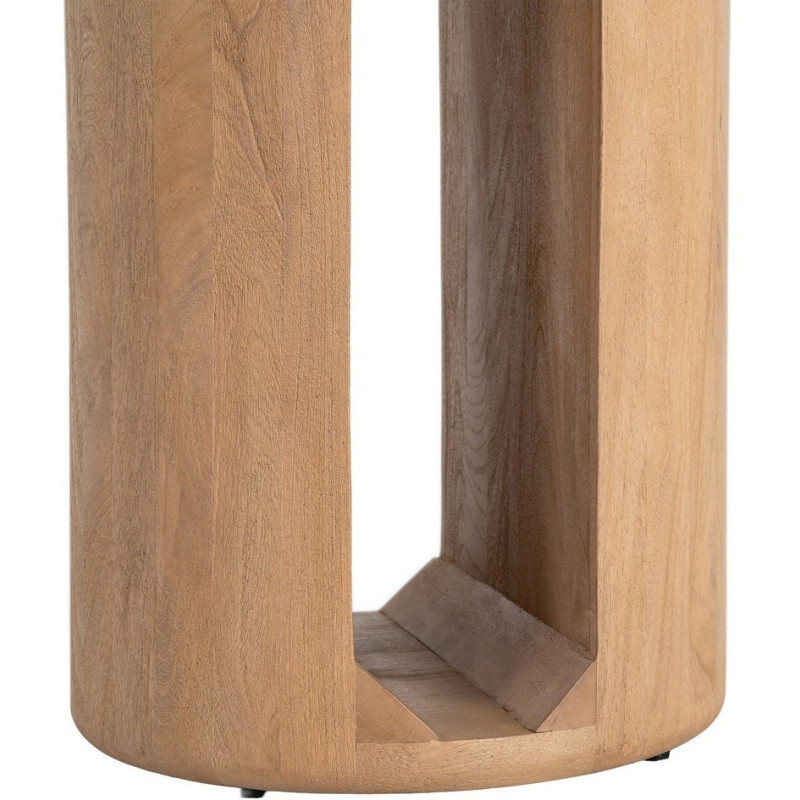 Table à manger design chic Ronde 4 personnes 100 cm Bois de manguier Naturel Oréa 