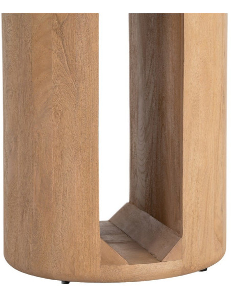 Table à manger design chic Ronde 4 personnes 100 cm Bois de manguier Naturel Oréa 