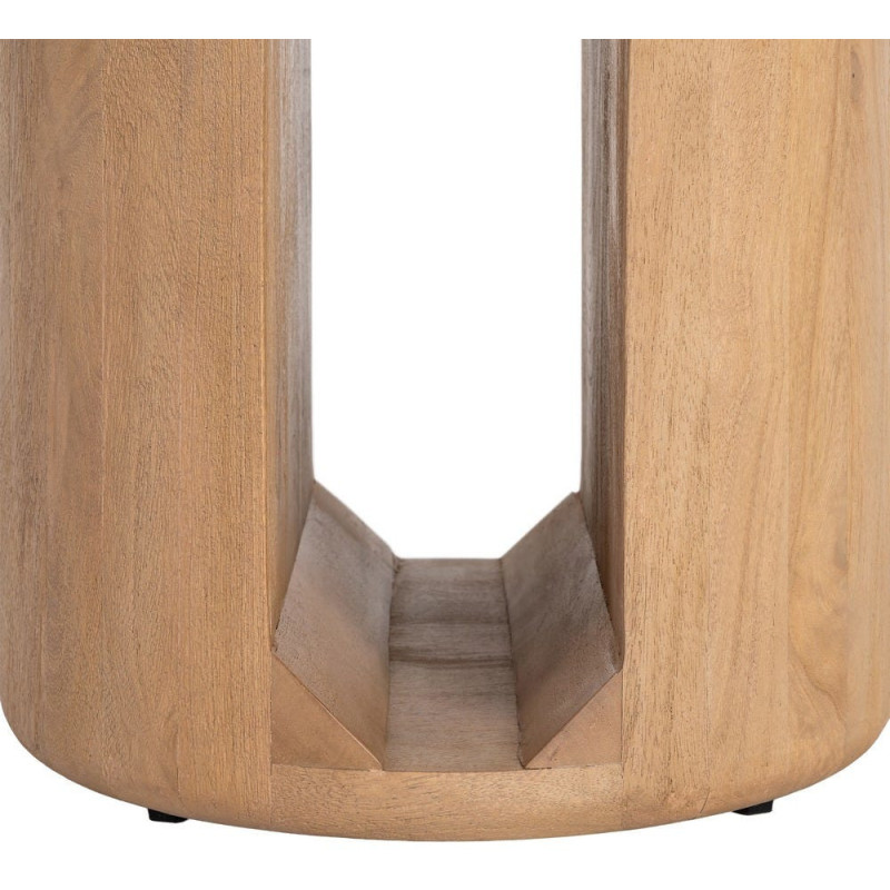 Table à manger design chic Ronde 4 personnes 100 cm Bois de manguier Naturel Oréa 